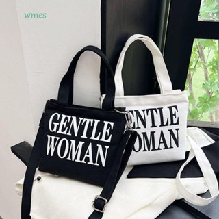 Wmes1 Gentlewoman กระเป๋าสะพายข้าง ผ้าแคนวาส ใบเล็ก ไทย มีซิป แฟชั่น กระเป๋าเดินทาง