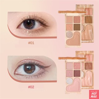 Kakashow Romantic Collector พาเลทอายแชโดว์ SixColor Love Blush ThreeinOne ไม่ถอดแต่งหน้า อายแชโดว์ที่ละเอียดอ่อนติดทนนาน ง่ายต่อการผลักออกไป ไม่มีแฟน ๆ บิน, Frenzy ความงาม
