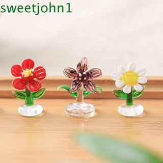 Sweetjohn ดอกไม้ปลอม ขนาดเล็ก แฮนด์เมด สีชมพู สําหรับตกแต่งบ้าน สํานักงาน