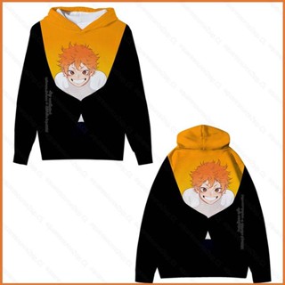 Kts อนิเมะ Haikyuu!! เสื้อกันหนาวแขนยาว มีฮู้ด คอสเพลย์ Hinata Shouyou 3 มิติ พลัสไซซ์ สําหรับผู้หญิง และผู้ชาย