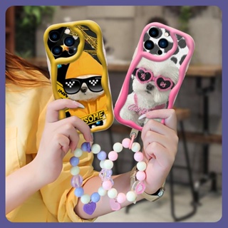 texture luxurious Phone Case For iphone14 Plus three-dimensional lovely Dirt-resistant Waterproof Girl bracelet Anti-knock