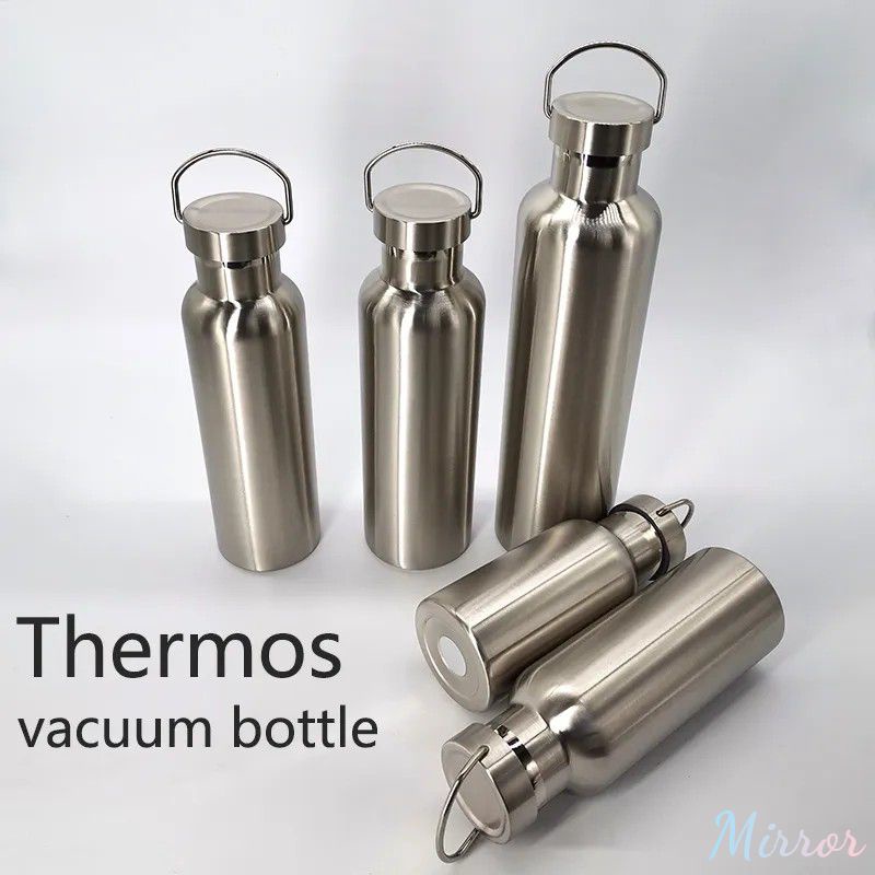 350ml/500ml/600ml/700ml ถ้วยน้ำสแตนเลสเก็บความร้อนขวดพร้อมที่จับขวดกีฬาท่องเที่ยวขี่จักรยานเดินป่าตั้งแคมป์กระติกน้ำสูญญากาศถ้วย M