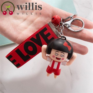 Willis Maruko พวงกุญแจ จี้ตุ๊กตากระดิ่ง เปลี่ยนหน้าได้ สร้างสรรค์ อุปกรณ์เสริม สําหรับตกแต่งภายในรถยนต์