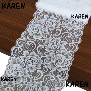 Karen ริบบิ้นลูกไม้ กว้าง 6.7 นิ้ว 5 หลา สีขาว สําหรับทําดอกไม้ ตกแต่งงานแต่งงาน DIY