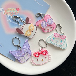 [WillBesugarT] พวงกุญแจ จี้แว่นตา 3D Kawaii Sanrio Kt Kuromi Cinnamoroll My Melody สร้างสรรค์ สําหรับตกแต่งกระเป๋าเป้สะพายหลัง รถยนต์ ของขวัญวันเกิดเด็ก [ใหม่]