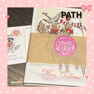 Path การ์ดกระดาษ ทรงสี่เหลี่ยม ลายสัตว์คริสต์มาสน่ารัก DIY สําหรับตกแต่งปาร์ตี้คริสต์มาส