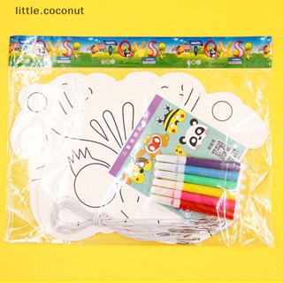 [little.coconut] หน้ากากเปล่า รูปสัตว์กราฟฟิติ ของเล่นเสริมการเรียนรู้เด็ก DIY 8 ชิ้น