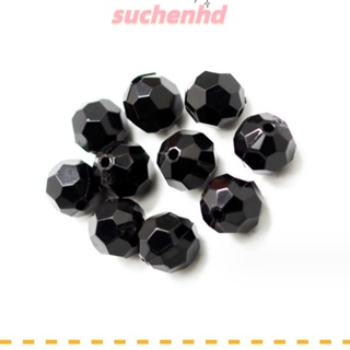 Suchenhd ลูกปัดแก้วคริสตัล ทรงกลม 8 มม. สีดํา สําหรับทําเครื่องประดับ DIY 200 ชิ้น