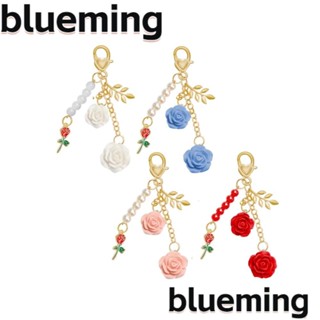 Blueming2 พวงกุญแจ จี้ดอกกุหลาบอัลลอย 3.9 นิ้ว 4 สี สําหรับตกแต่งกระเป๋าเป้สะพายหลัง