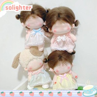 Solighter เสื้อผ้าตุ๊กตา ผ้าฝ้าย แฮนด์เมด หลากสี สําหรับตุ๊กตาไอดอล 10 ซม. 20 ซม.