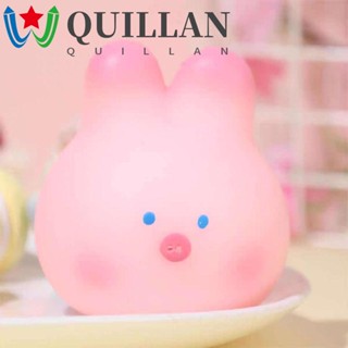 Quillan ของเล่นบีบสกุชชี่ รูปการ์ตูนหมู กระต่ายน่ารัก สีชมพู สําหรับเด็ก