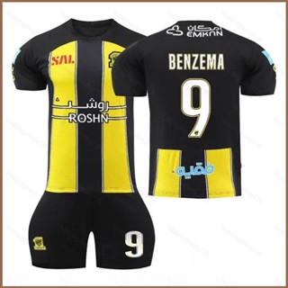 เสื้อกีฬาแขนสั้น ลายทีมชาติฟุตบอล Benzema HQ1 23-24 Al-Ittihad Club ชุดเหย้า 2 ชิ้น ต่อชุด QH1