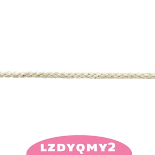 [Lzdyqmy2] สายเชือกถัก ผ้าฝ้ายธรรมชาติ สีเบจ ขนาด 10 ม. 5 มม.