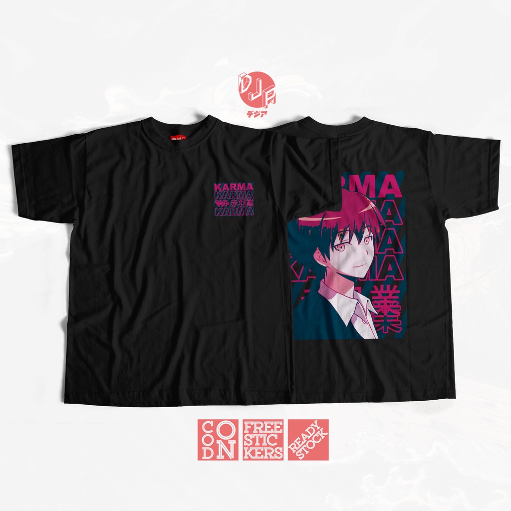 มีหลายสี คอตต้อนคอกลมเสื้อยืด พิมพ์ลายอนิเมะญี่ปุ่น Karma AKABANE KORO SENSEI ANSATSU KYOUSHITSUS-5X