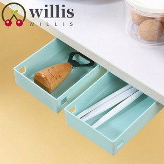 Willis กล่องลิ้นชักเก็บของ แบบซ่อน ขนาดเล็ก มีกาวในตัว สีฟ้า สําหรับเก็บเครื่องเขียน