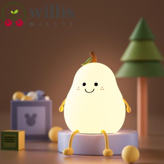 Willis โคมไฟกลางคืน LED รูปเป็ดลูกแพร์ ควบคุมแบบสัมผัส ชาร์จ USB หรี่แสงได้