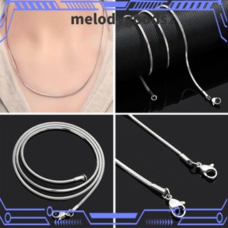 Melodygoods1 สร้อยคอสเตนเลส 2 มม. สีเงิน เครื่องประดับ สําหรับผู้หญิง ผู้ชาย