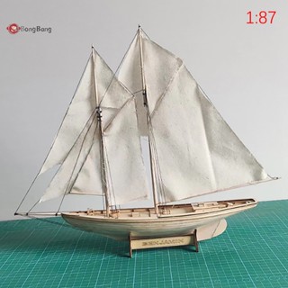 Abongbang 1:87 Ben Jamin W. โมเดลเรือใบ แบบไม้ สไตล์คลาสสิก DIY สําหรับตกแต่ง