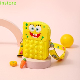 Instore กระเป๋าสะพายข้าง ขนาดเล็ก ปรับสายได้ ลาย Spongebob สําหรับเด็ก