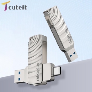 Tcuteit แฟลชไดรฟ์โลหะ 32G 64G 128G 256G Type-A+Type-C USB3.2 สําหรับ PC แล็ปท็อป