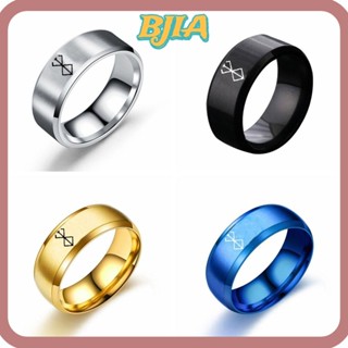 Bja แหวนสเตนเลส ลายอนิเมะ 4 สี ของขวัญแฟชั่น สําหรับผู้ชาย