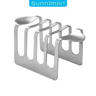 [Sunnimix1] ชั้นวางขนมปังปิ้ง ทรงสี่เหลี่ยมผืนผ้า 4 ช่อง แบบพกพา สําหรับร้านอาหาร โรงแรม เบเกอรี่