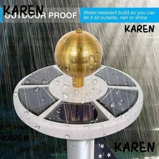 Karen โคมไฟ LED 26 ดวง พลังงานแสงอาทิตย์ กันน้ํา ปรับได้ สําหรับติดเสาธง