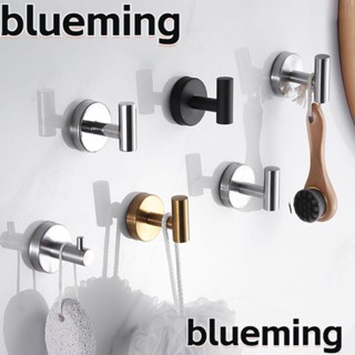 Blueming2 ตะขอแขวนเสื้อคลุม สเตนเลส 304 มีกาวในตัว ไม่ต้องเจาะ สําหรับแขวนเสื้อผ้า หมวก กระเป๋า 2 ชิ้น ต่อชุด