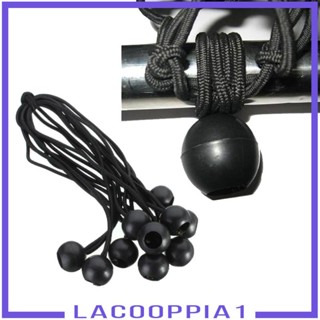 [Lacooppia1] เชือกบันจี้จัม แบบยืดหยุ่น สีดํา สําหรับเต็นท์ 10 ชิ้น