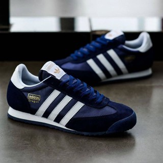 Adidas รองเท้าผ้าใบ ลายมังกร สีดํา สีขาว