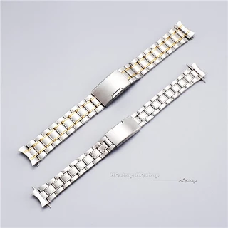 สายนาฬิกาข้อมือ สเตนเลส ทรงโค้ง 20 มม. 22 มม. แบบเปลี่ยน สําหรับ Seiko Rolex Light bands watchband Silver Gold Straps