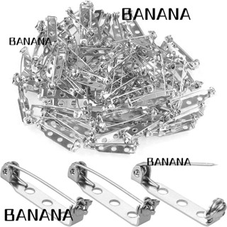 Banana1 เข็มกลัด สีเงิน 3 รู 1 นิ้ว พร้อมตัวยึดด้านหลัง เพื่อความปลอดภัย สําหรับป้าย Insignia