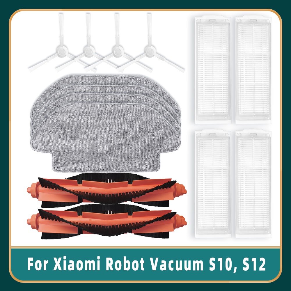 Xiaomi Robot Vacuum S10 S12 B106GL อุปกรณ์เสริมเครื่องดูดฝุ่นหุ่นยนต์ของ แปรงหลัก แปรงด้านข้าง กรอง ผ้าขี้ริ้ว