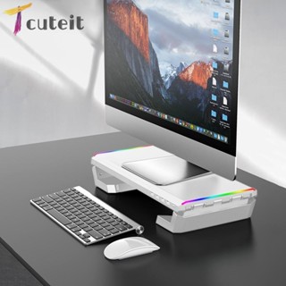 Tcuteit ขาตั้งหน้าจอคอมพิวเตอร์ แล็ปท็อป RGB 4 USB 2.0