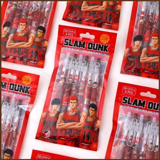 Kira ปากกาเจล ลายการ์ตูน SLAM DUNK เครื่องเขียน สําหรับนักเรียน 6 ชิ้น ต่อชุด