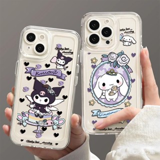 เคสโทรศัพท์มือถือ ซิลิโคนนิ่ม ใส กันกระแทก ลายการ์ตูนสุนัขคุโรมิ ซินนาม่อนน่ารัก สําหรับ iPhone 7 8 Plus XS XR X XS max 11 12 13 14 15 Pro max 12 Pro 13 Pro max 14 เปลือกป้องกัน Pro max