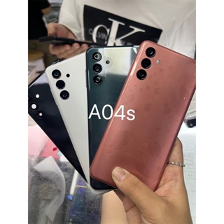 สําหรับ Samsung Galaxy A04S A047F ฝาครอบแบตเตอรี่ด้านหลัง เคสด้านหลัง พร้อมปุ่มปรับระดับเสียง และเลนส์กรอบกล้อง แบบเปลี่ยน