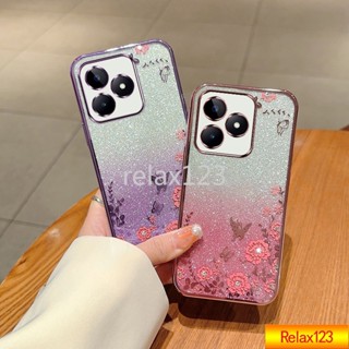 ใหม่ เคสโทรศัพท์มือถือ TPU นิ่ม ปิดด้านหลัง ไล่โทนสี ลายสวนลับ 6D สําหรับ Realme C51 Realme C51