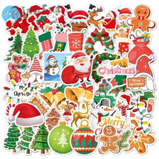 Janfat สติกเกอร์ ลาย Merry Christmas สําหรับติดตกแต่งกระเป๋าเดินทาง กีตาร์ แล็ปท็อป 100 ชิ้น