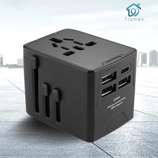 3usb 1 พอร์ต Type C หลายช่องเสียบ 1500W Max All in One ที่ชาร์จเดินทาง [Truman.th]