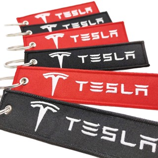 Tesla พวงกุญแจโลโก้รถยนต์ - สไตล์ JDM อุปกรณ์เสริม สําหรับกุญแจ บัตรประจําตัว และป้าย เข้ากันได้กับรุ่นยอดนิยม: รุ่น 3 รุ่น S รุ่น X - เหมาะสําหรับรถยนต์ SUV