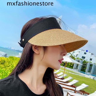 Mxfashione หมวกเปล่า ยืดหยุ่น เท่ ผู้หญิง ป้องกันแสงแดด ผู้ชาย เมจิกเทป