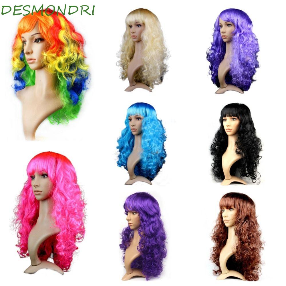 Desmondri คอสเพลย์ปาร์ตี้ ผมหยิก ตลก สีชมพู งานรื่นเริง วิกผมยาว โชว์เวที ระบายอากาศ ธรรมชาติ แต่งตัว เลดี้ สีสัน วิกผม งานเลี้ยงวันเกิด