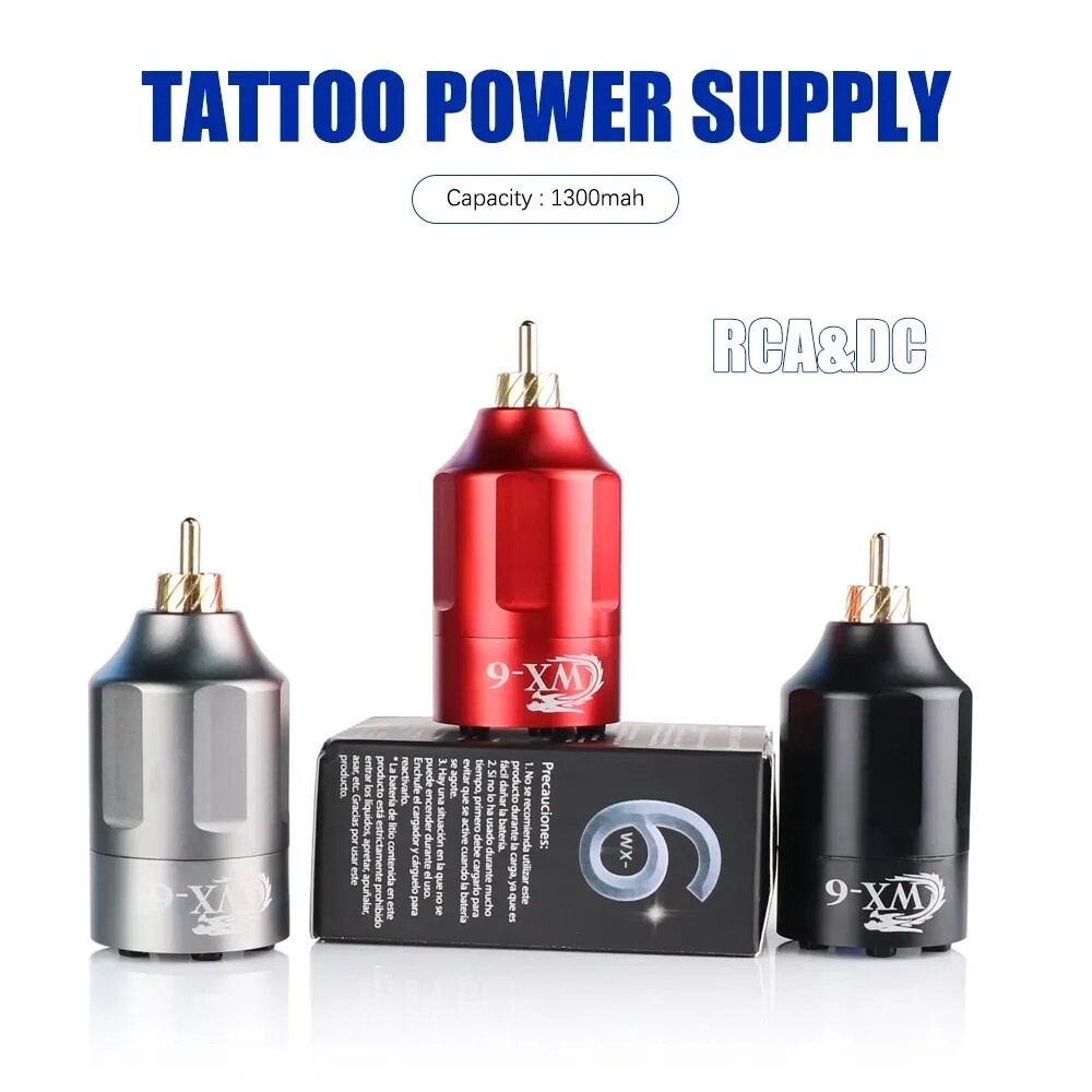 ใหม่ พาวเวอร์ซัพพลายสักไร้สาย WX-6 RCA DC อินเตอร์เฟส ขนาดเล็ก แบบพกพา ชาร์จเร็ว สําหรับเครื่องสักปากกา