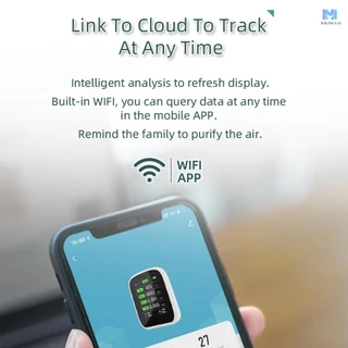 Tuya เครื่องวัดคุณภาพอากาศ Wifi แบบพกพา 8in1 PM1.0 PM2.5 PM10 CO2 TVOC HCHO เครื่องทดสอบอุณหภูมิและความชื้น หน้าจอสี LCD เครื่องตรวจจับคาร์บอนไดออกไซด์ พร้อมเวลาและวันที่ Functio