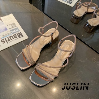 JUSLIN  รองเท้าส้นสูง รองเท้าแตะ รองเท้าส้นสูงผู้หญิง 2023 ใหม่  Beautiful ทันสมัย คุณภาพสูง Korean Style B94G0KA 37Z230910