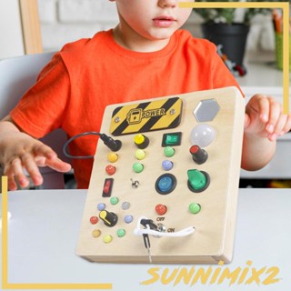 [Sunnimix2] บอร์ดไม้ มีไฟ LED ของเล่นเสริมการศึกษา สําหรับเด็กผู้ชาย และเด็กผู้หญิง