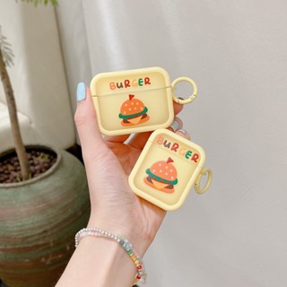 เคสหูฟังเจลนิ่ม กันกระแทก ลายแฮมเบอร์เกอร์ สําหรับ AirPods 1 2 Pro 3 (2021) Pro 2