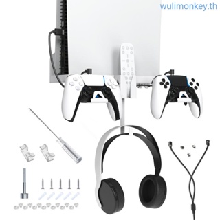 Wu อุปกรณ์เมาท์ขาตั้งติดผนัง กันลื่น พร้อมสายชาร์จ และสกรู สําหรับ Ps5 Console Controller