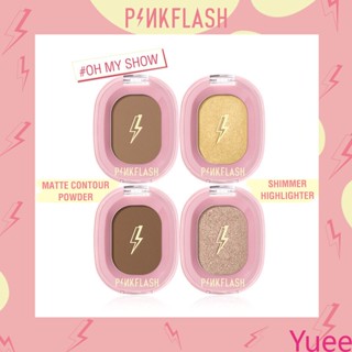 Pinkflash Highlighter &amp; Contour Bronzer 4 สีสำหรับแต่งหน้าใบหน้ากันน้ำและติดทนนาน yuee